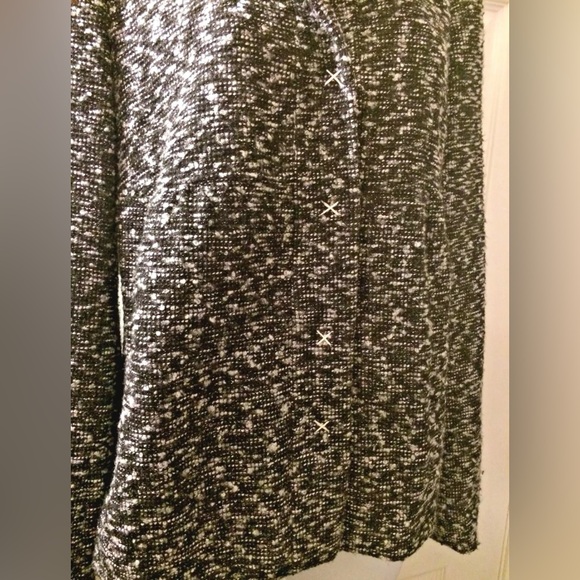 WALTER BAKER Tweed Jacket Coat Black Gary Wool Blends Marled Knit Snap Closure - Picture 4 of 12